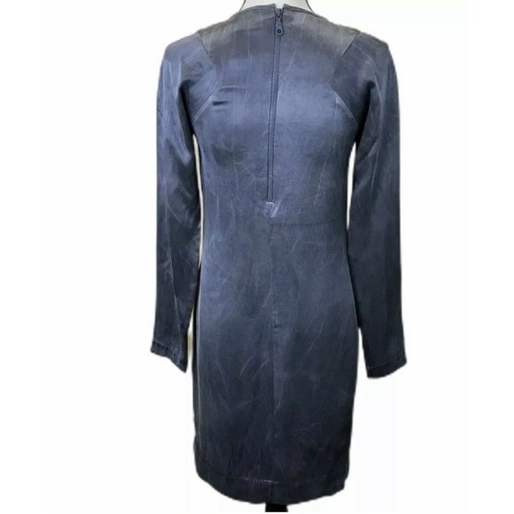 Tony Cohen Washed Silk Straw Design Zipper Dress - Picture 9 of 12